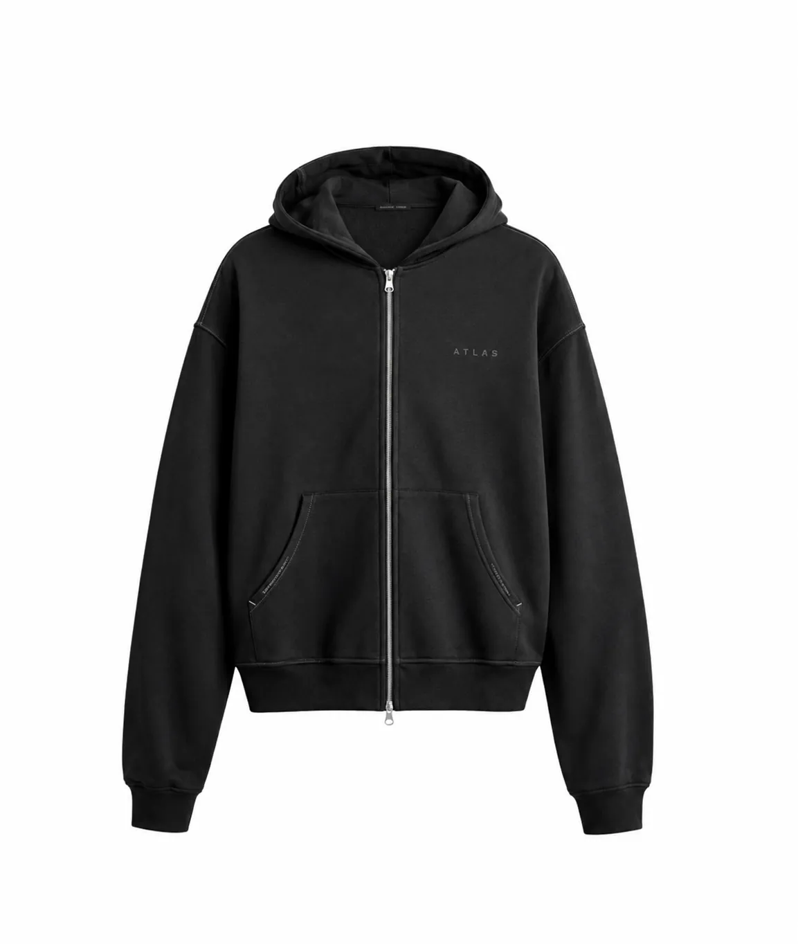 BLACK ZIP HOODIE