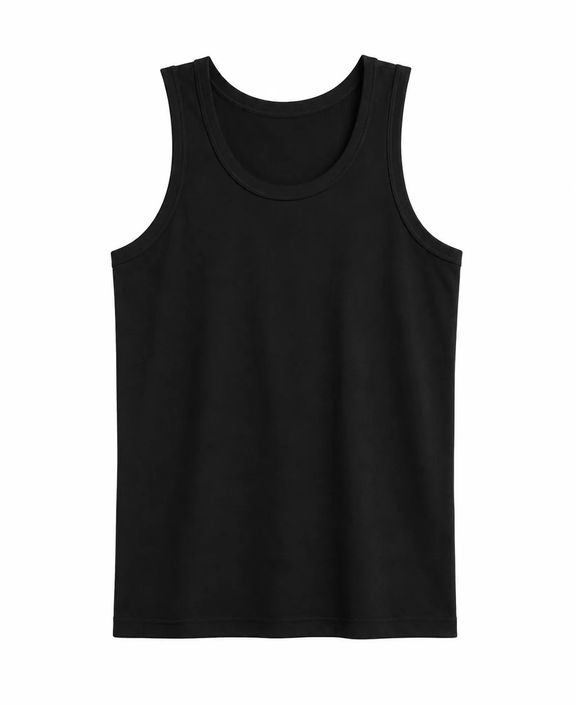 BLACK RIBBED TANK TOP